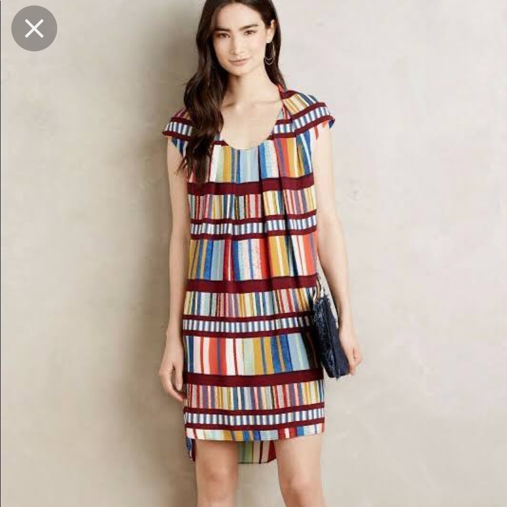 {anthropologie} Maeve Multi Color Striped Dress
